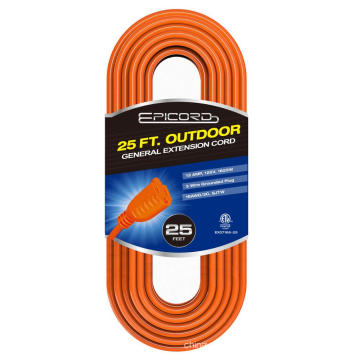 STOCK IN US! 25ft  14/3 SJTW  Outdoor Extra Heavy Duty Extension Cord -  3 Prong extension cord plug